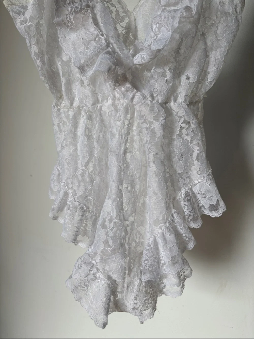 Floral Lace V-Neck Bodysuit Women Intimates Layer Swimsuit Cover Up Vintage - Picture 3 of 7